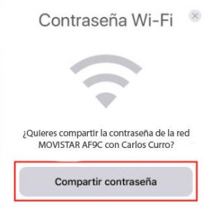 Compartir wifi con IOS11