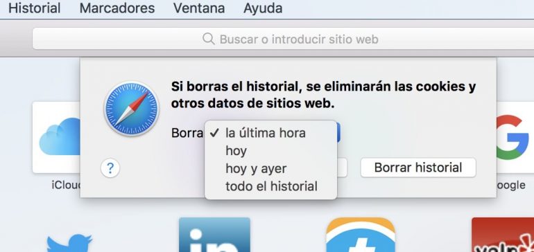 Como borrar el historial de navegación de Safari en un Mac